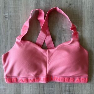 UNDER ARMOUR Vibrant Pink Crossback Sports Bra with Removable Padding Size Small